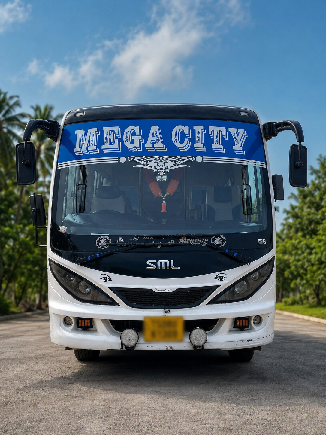22 Seater Bus for hire in Hyderabad by Mega City Tours and Travells.