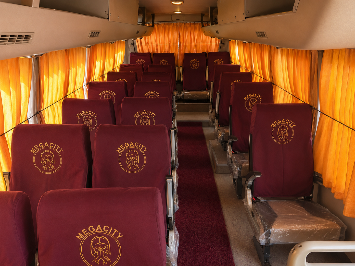 22 Seater Bus for hire in Hyderabad by Mega City Tours and Travells.