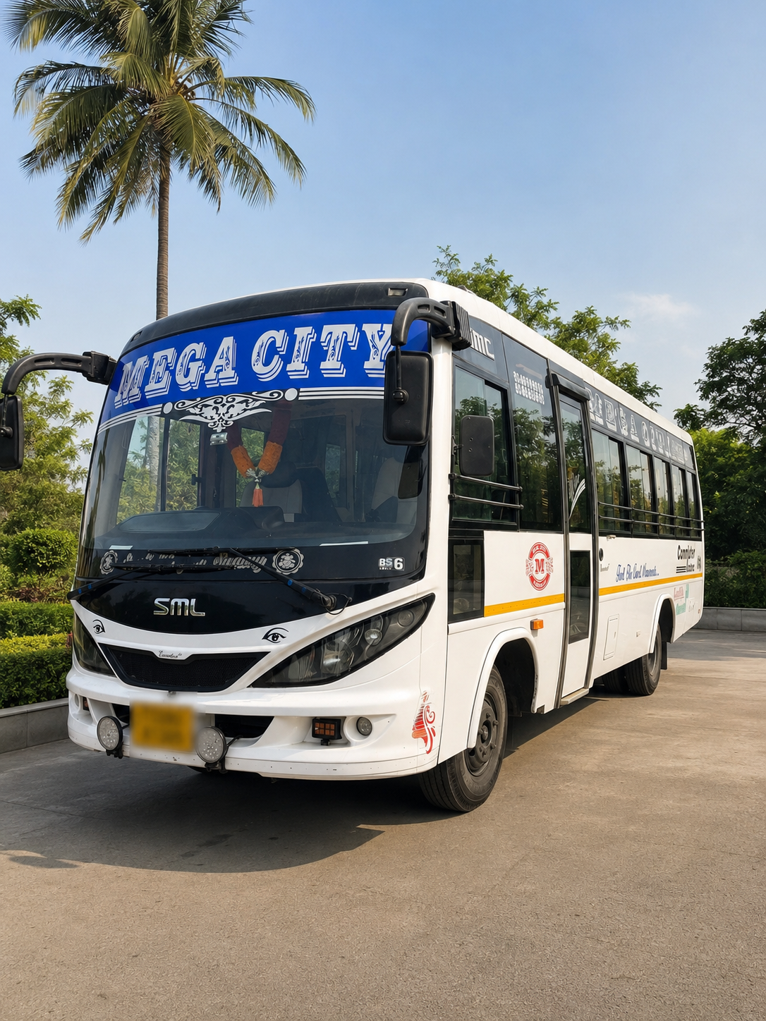 22 Seater Bus for hire in Hyderabad by Mega City Tours and Travells.