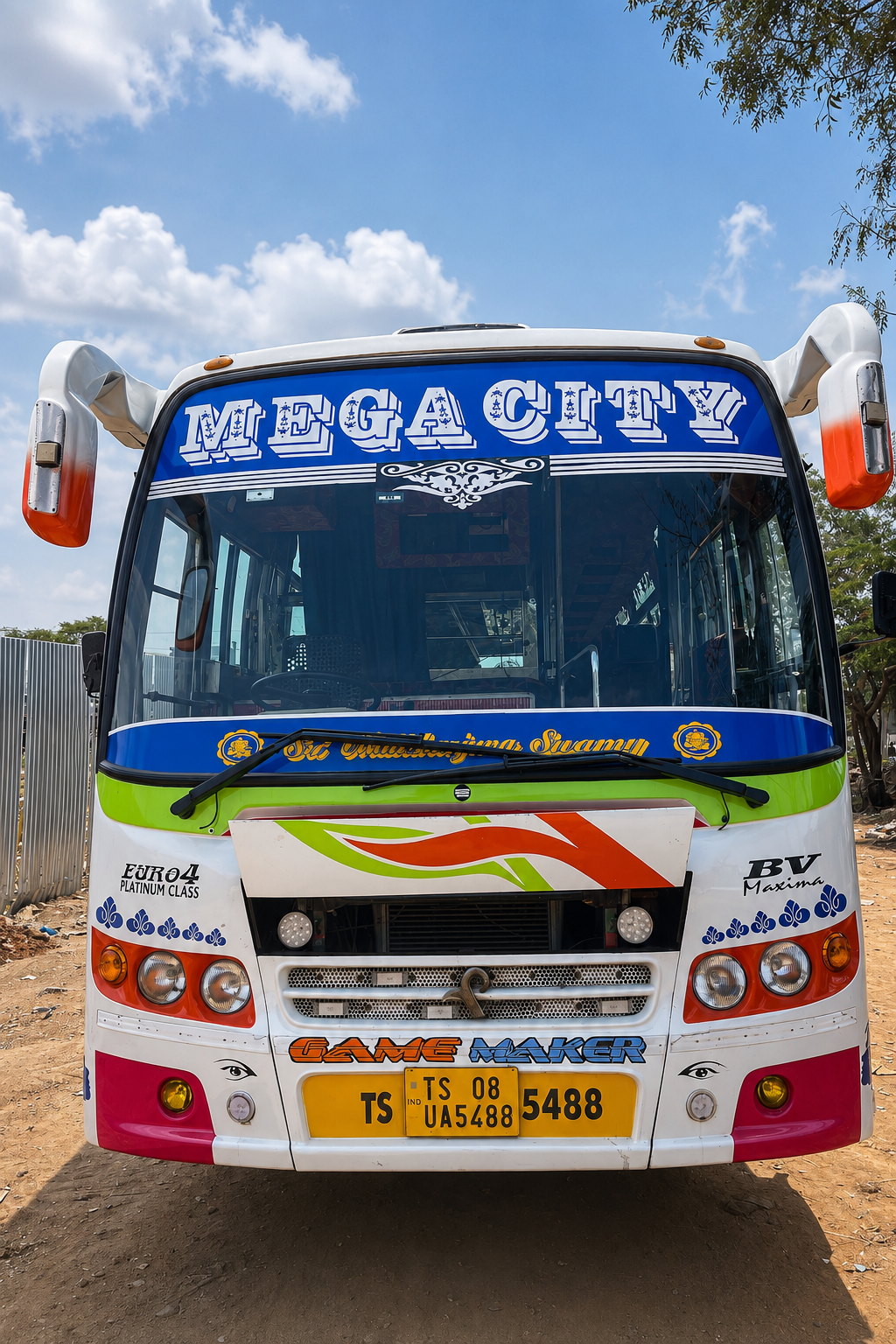40 Seater Bus for hire in Hyderabad by Mega City Tours and Travells.