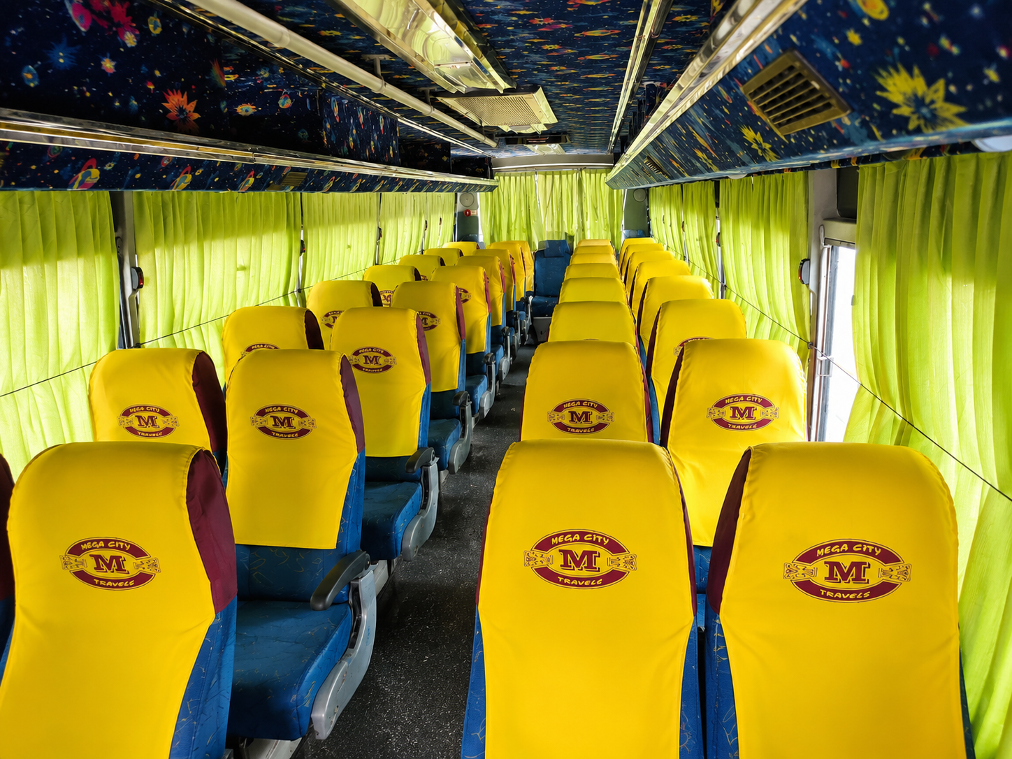 40 Seater Bus for hire in Hyderabad by Mega City Tours and Travells.