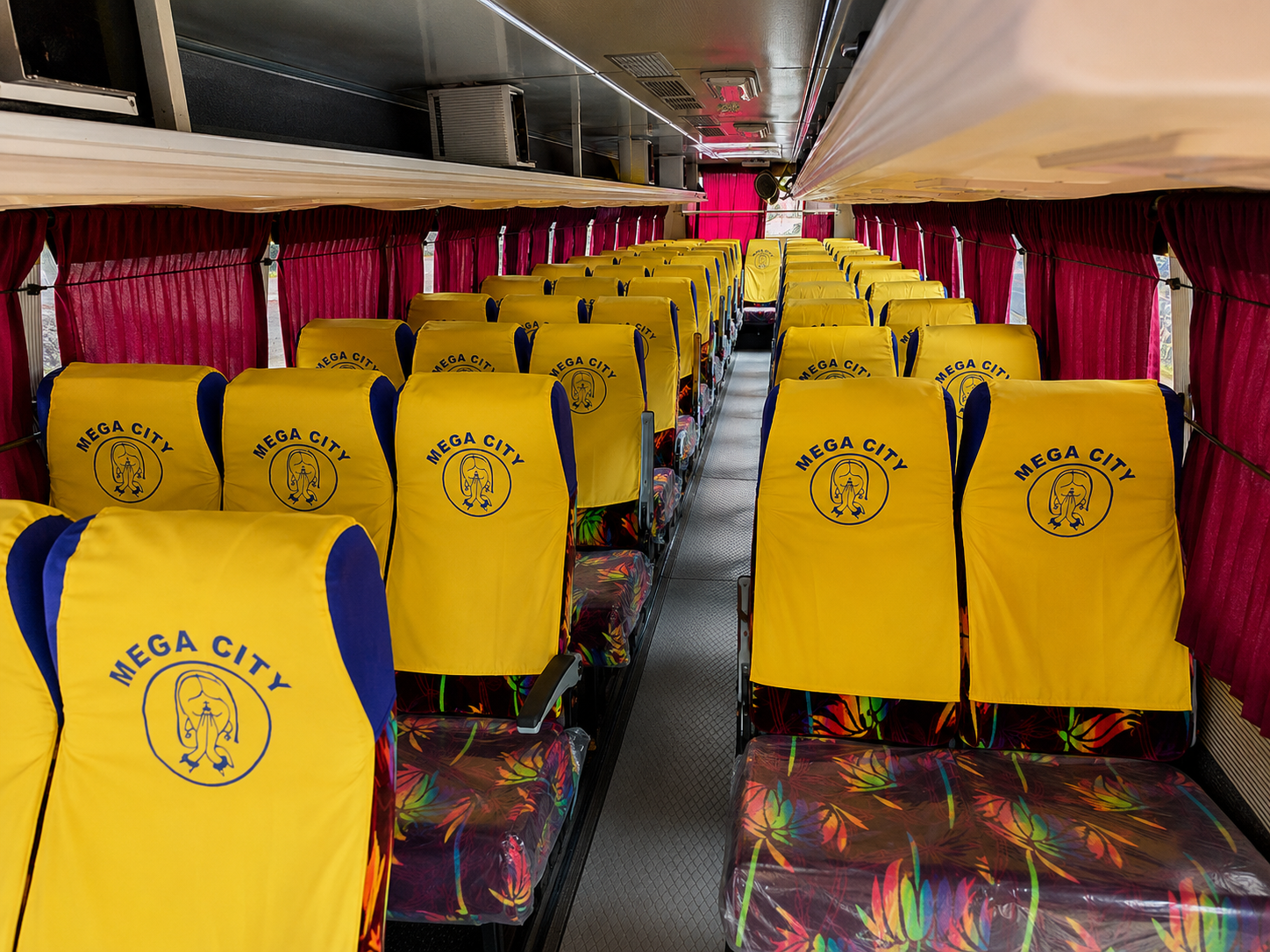 50 Seater Bus for hire in Hyderabad by Mega City Tours and Travells.
