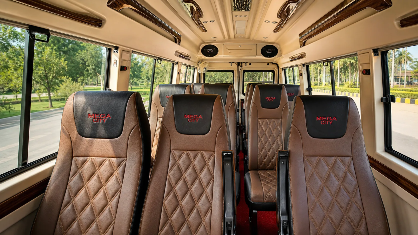 Tempo Traveller for hire in Hyderabad by Mega City Tours and Travells.