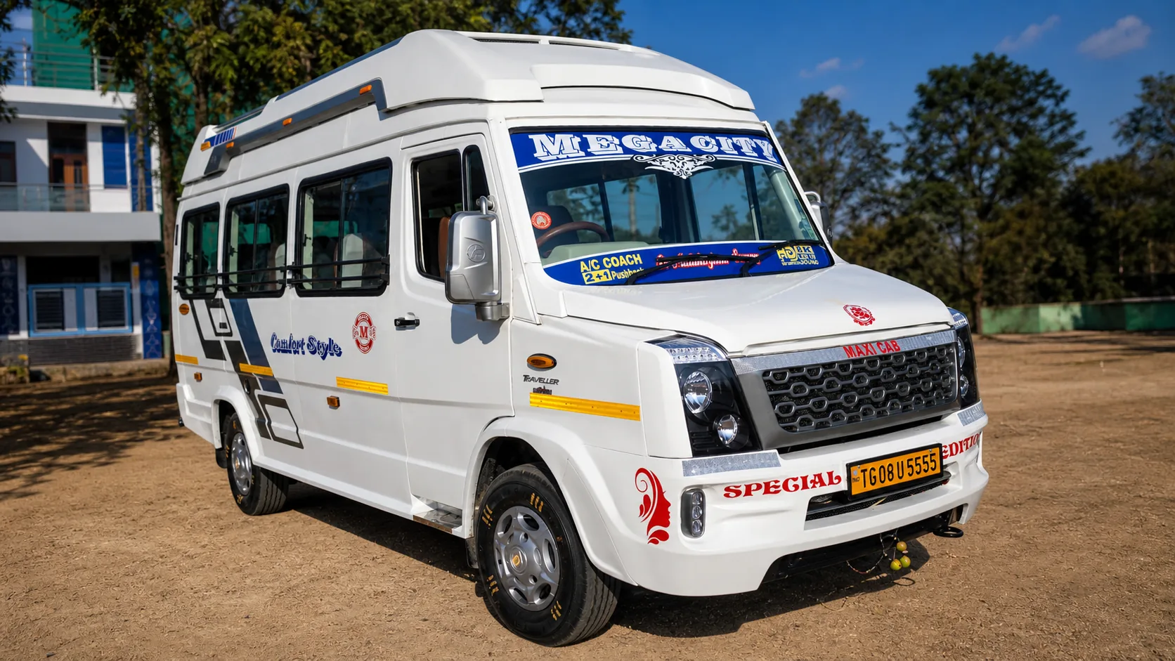 Group Travel vehicle option from Mega City Tours & Travells.